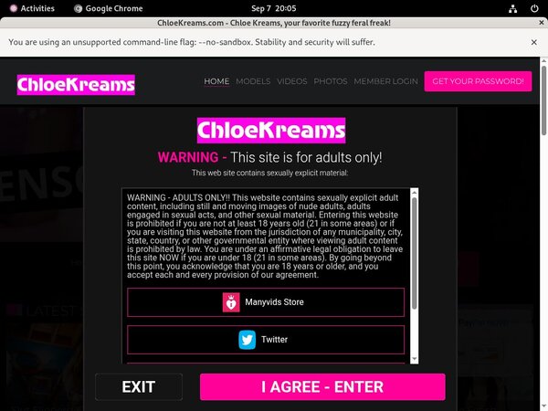 Chloekreams.com With Cash