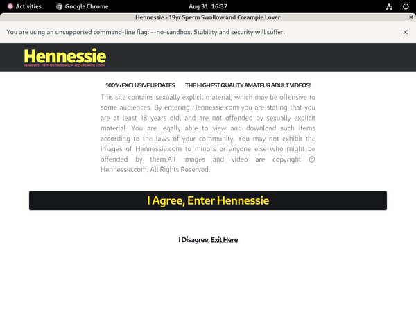Hennessie.com Pasword