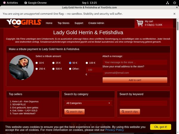Premium Accounts Lady Gold Fetishdiva