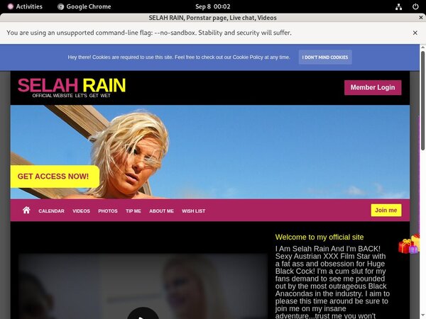 SELAH RAIN Password Username