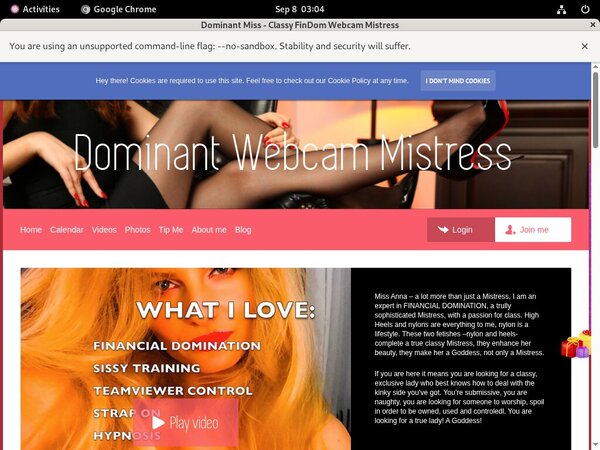 Dominant Miss - Classy FinDom Webcam Mistress Mobile Passwords