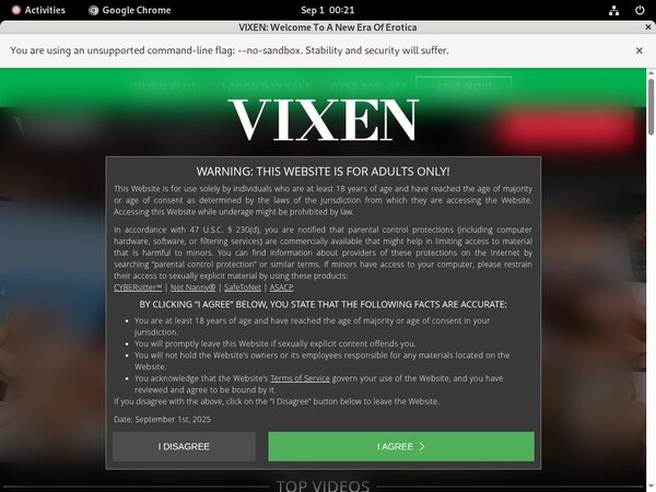 Vixen.com Registration Form